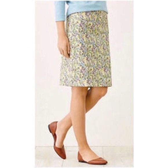 J. Jill Dresses & Skirts - J.Jill Live in Chino Floral Pencil Mini Skirt Zip Pocket Stretch Multicolor
